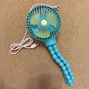 tripod portable handheld blue fan with charger!